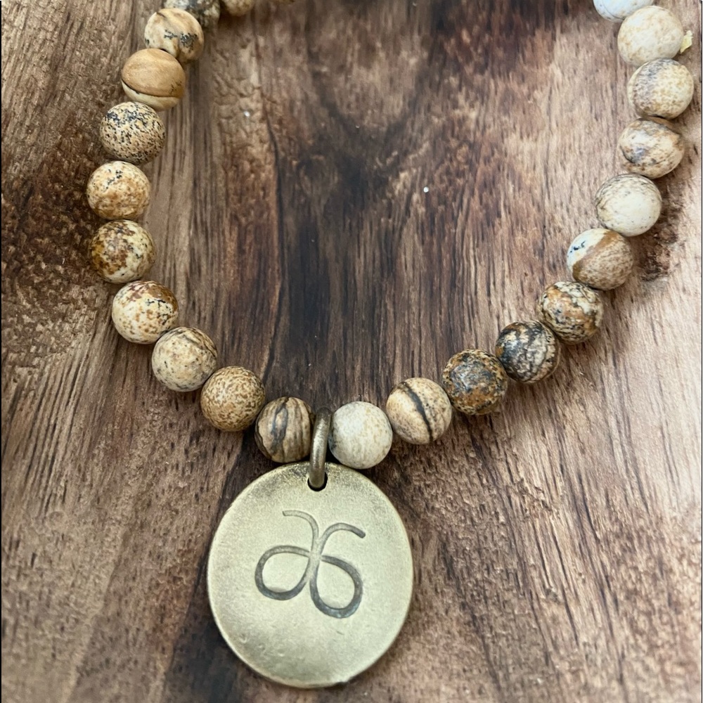 Arbonne brass charm stone bracelet.